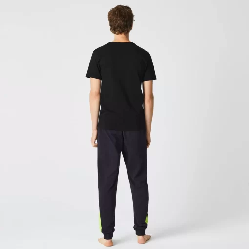 Lacoste Unterwäsche & Loungewear>Slim Fit Herren-T-Shirt Aus Baumwolle Mit V-Ausschnitt Im 3Er-Pack Schwarz 031