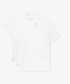 Lacoste Unterwäsche & Loungewear>Slim Fit Herren-T-Shirt Aus Baumwolle Mit V-Ausschnitt Im 3Er-Pack Weis 001