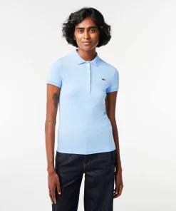 Lacoste Poloshirts>Slim Fit Poloshirt Aus Baumwolljersey Pastellblau Hbp