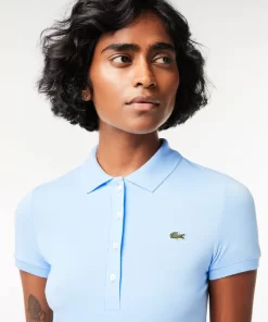 Lacoste Poloshirts>Slim Fit Poloshirt Aus Baumwolljersey Pastellblau Hbp