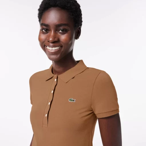 Lacoste Poloshirts>Slim Fit Poloshirt Aus Baumwolljersey Braun Six