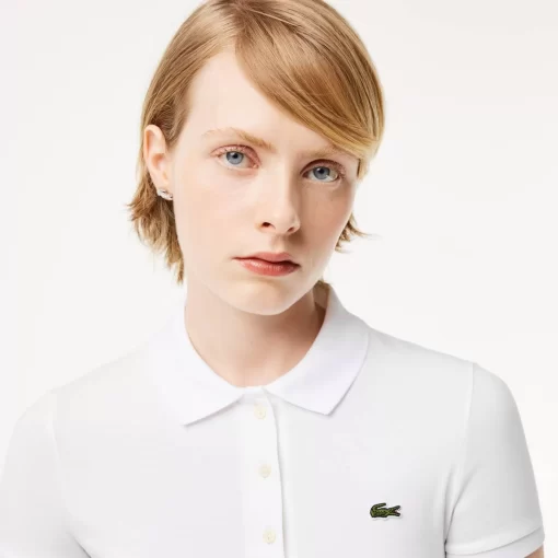 Lacoste Poloshirts>Slim Fit Poloshirt Aus Baumwolljersey Weis 001