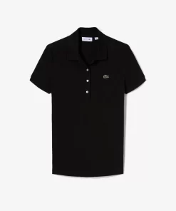 Lacoste Poloshirts>Slim Fit Poloshirt Aus Baumwolljersey Schwarz 031