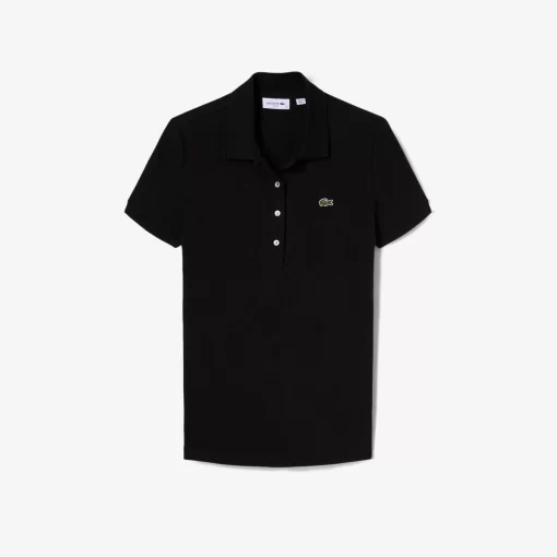 Lacoste Poloshirts>Slim Fit Poloshirt Aus Baumwolljersey Schwarz 031