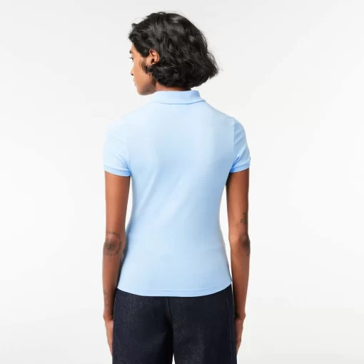 Lacoste Poloshirts>Slim Fit Poloshirt Aus Baumwolljersey Pastellblau Hbp