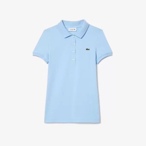 Lacoste Poloshirts>Slim Fit Poloshirt Aus Baumwolljersey Pastellblau Hbp