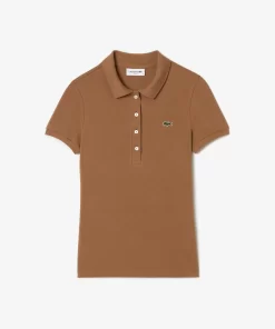 Lacoste Poloshirts>Slim Fit Poloshirt Aus Baumwolljersey Braun Six