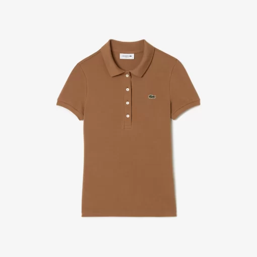 Lacoste Poloshirts>Slim Fit Poloshirt Aus Baumwolljersey Braun Six