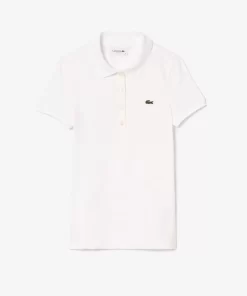 Lacoste Poloshirts>Slim Fit Poloshirt Aus Baumwolljersey Weis 001