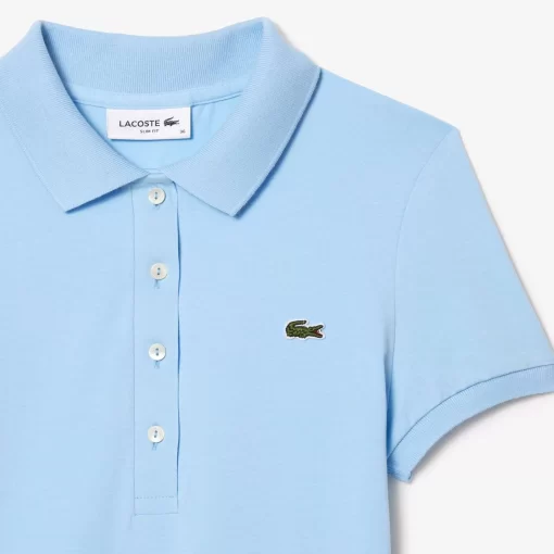 Lacoste Poloshirts>Slim Fit Poloshirt Aus Baumwolljersey Pastellblau Hbp