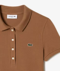 Lacoste Poloshirts>Slim Fit Poloshirt Aus Baumwolljersey Braun Six