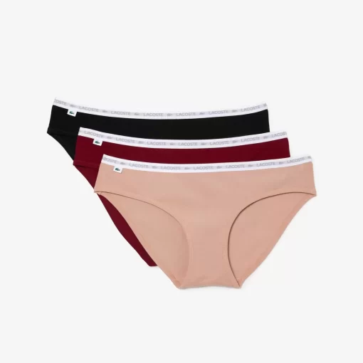 Lacoste Unterwäsche & Loungewear>Slips Im 3Er-Pack Schwarz / Burgunder / Rosa Kii