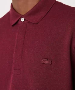 Lacoste Poloshirts>Smart Paris Langarm-Poloshirt Aus Baumwoll-Pique Dunkelrot Sxl