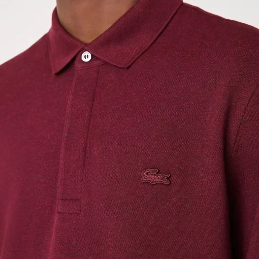 Lacoste Poloshirts>Smart Paris Langarm-Poloshirt Aus Baumwoll-Pique Dunkelrot Sxl