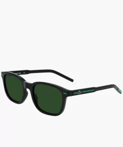 Lacoste Accessoires>Sonnenbrille Mit Eckigem Rahmen Black / Blue / Black 001