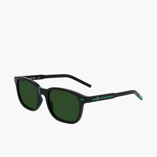 Lacoste Accessoires>Sonnenbrille Mit Eckigem Rahmen Black / Blue / Black 001