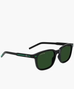 Lacoste Accessoires>Sonnenbrille Mit Eckigem Rahmen Black / Blue / Black 001