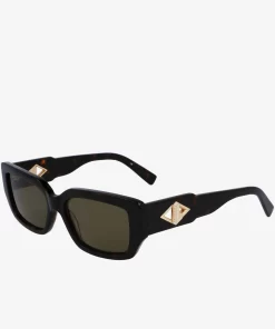 Lacoste Sonnenbrillen>Sonnenbrille Monogram Mit Eckigem Acetatrahmen Havana Brn 214