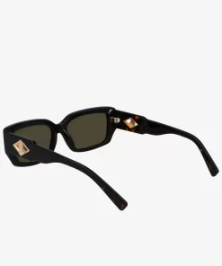 Lacoste Sonnenbrillen>Sonnenbrille Monogram Mit Eckigem Acetatrahmen Havana Brn 214