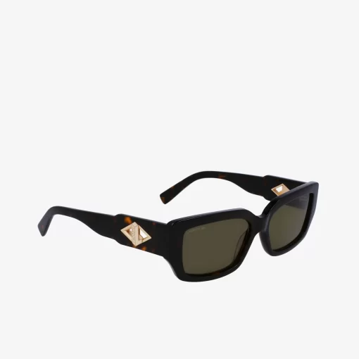 Lacoste Sonnenbrillen>Sonnenbrille Monogram Mit Eckigem Acetatrahmen Havana Brn 214