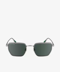 Lacoste Sonnenbrillen>Sonnenbrille Retro Mit Eckigem Metallrahmen Matte Light Gunmetal 038