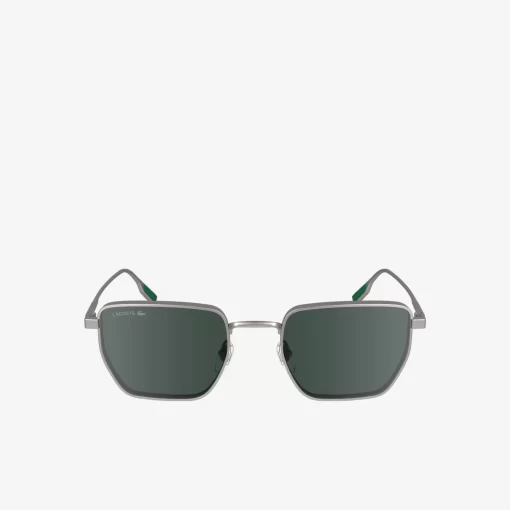 Lacoste Sonnenbrillen>Sonnenbrille Retro Mit Eckigem Metallrahmen Matte Light Gunmetal 038