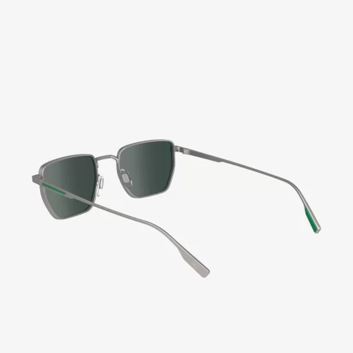 Lacoste Sonnenbrillen>Sonnenbrille Retro Mit Eckigem Metallrahmen Matte Light Gunmetal 038