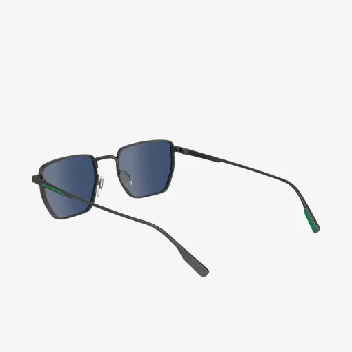 Lacoste Sonnenbrillen>Sonnenbrille Retro Mit Eckigem Metallrahmen Matte Dark Ruthenium 033