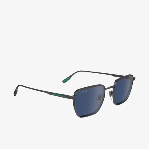 Lacoste Sonnenbrillen>Sonnenbrille Retro Mit Eckigem Metallrahmen Matte Dark Ruthenium 033