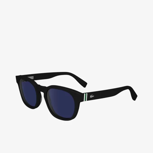 Lacoste Sonnenbrillen>Sonnenbrille Ribbon Mit Ovalem Acetatrahmen Black / Blue / Black 001