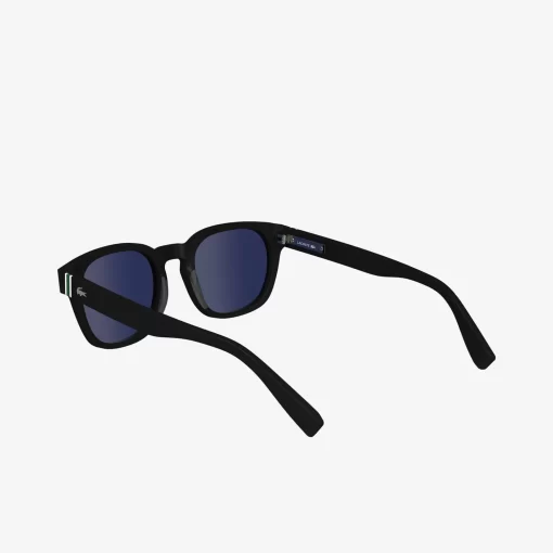 Lacoste Sonnenbrillen>Sonnenbrille Ribbon Mit Ovalem Acetatrahmen Black / Blue / Black 001