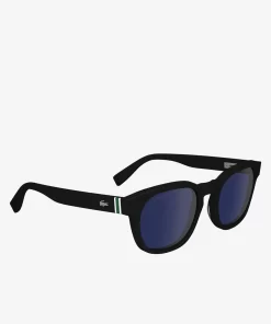 Lacoste Sonnenbrillen>Sonnenbrille Ribbon Mit Ovalem Acetatrahmen Black / Blue / Black 001