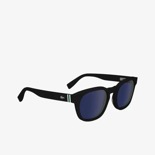 Lacoste Sonnenbrillen>Sonnenbrille Ribbon Mit Ovalem Acetatrahmen Black / Blue / Black 001