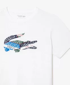 Lacoste Sportbekleidung>Sport T-Shirt Aus Baumwolljersey Weis 001