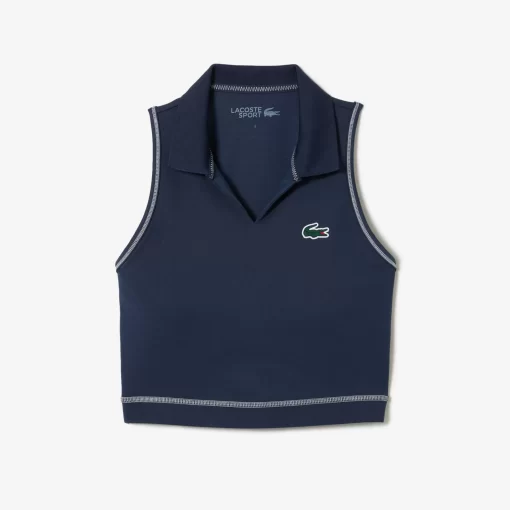 Lacoste Fitnessstudio & Training>Sport-Bh Im Polo-Style Aus Recycelten Fasern Blau Kxe