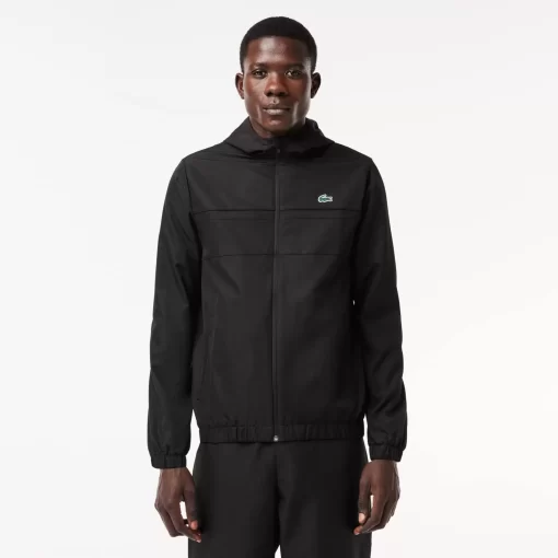 Lacoste Fitnessstudio & Training>Sportjacke Mit Kapuze Aus Recycelten Fasern Schwarz 8Vm