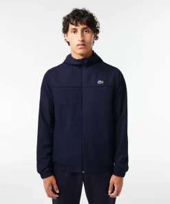 Lacoste Fitnessstudio & Training>Sportjacke Mit Kapuze Aus Recycelten Fasern Navy Blau 5Fs