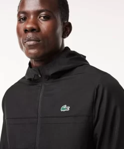 Lacoste Fitnessstudio & Training>Sportjacke Mit Kapuze Aus Recycelten Fasern Schwarz 8Vm