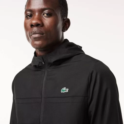 Lacoste Fitnessstudio & Training>Sportjacke Mit Kapuze Aus Recycelten Fasern Schwarz 8Vm