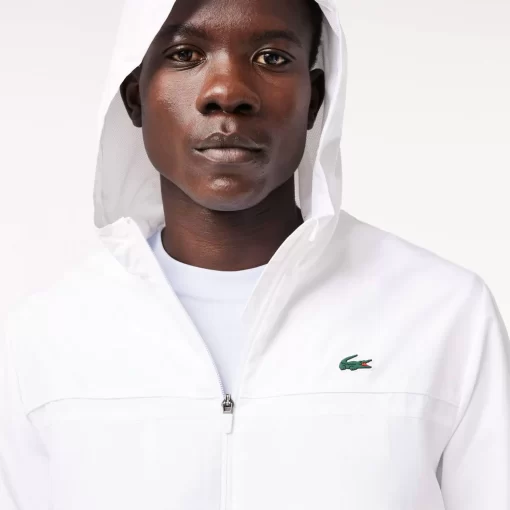 Lacoste Fitnessstudio & Training>Sportjacke Mit Kapuze Aus Recycelten Fasern Weis Z92