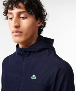 Lacoste Fitnessstudio & Training>Sportjacke Mit Kapuze Aus Recycelten Fasern Navy Blau 5Fs