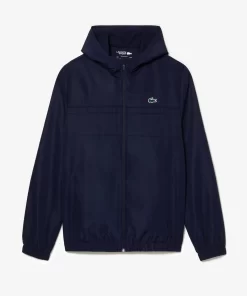 Lacoste Fitnessstudio & Training>Sportjacke Mit Kapuze Aus Recycelten Fasern Navy Blau 5Fs