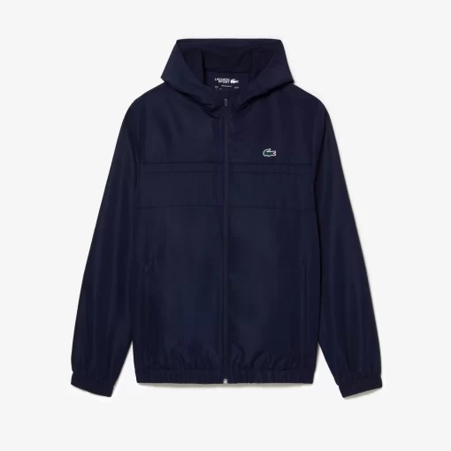 Lacoste Fitnessstudio & Training>Sportjacke Mit Kapuze Aus Recycelten Fasern Navy Blau 5Fs