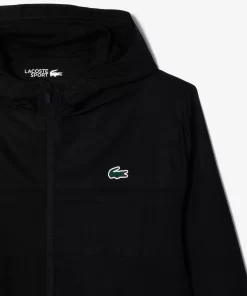 Lacoste Fitnessstudio & Training>Sportjacke Mit Kapuze Aus Recycelten Fasern Schwarz 8Vm