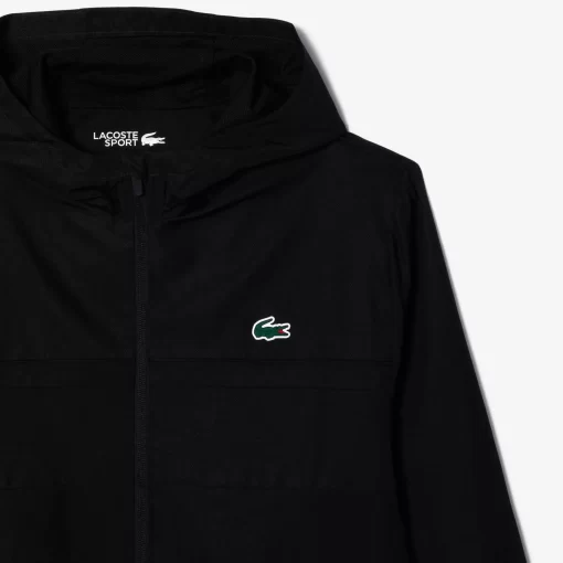 Lacoste Fitnessstudio & Training>Sportjacke Mit Kapuze Aus Recycelten Fasern Schwarz 8Vm