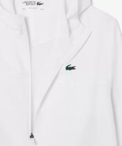 Lacoste Fitnessstudio & Training>Sportjacke Mit Kapuze Aus Recycelten Fasern Weis Z92