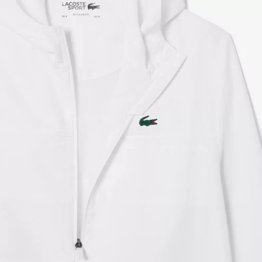 Lacoste Fitnessstudio & Training>Sportjacke Mit Kapuze Aus Recycelten Fasern Weis Z92