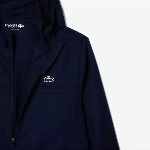 Lacoste Fitnessstudio & Training>Sportjacke Mit Kapuze Aus Recycelten Fasern Navy Blau 5Fs