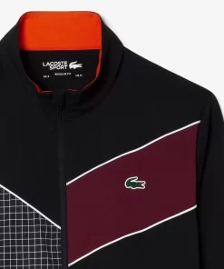 Lacoste Tennis>Sportsuit Tennis-Trainingsanzug Auf Stretch-Gewebe Schwarz / Orange / Burgunder / Weis Lir