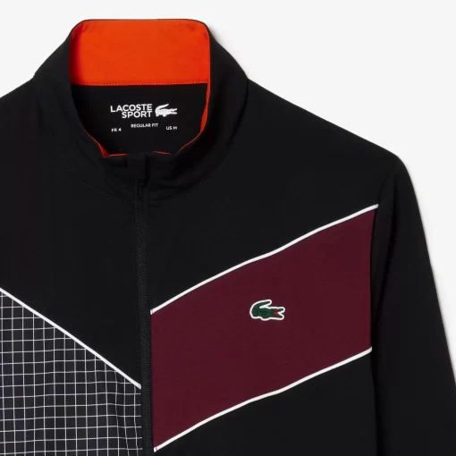 Lacoste Tennis>Sportsuit Tennis-Trainingsanzug Auf Stretch-Gewebe Schwarz / Orange / Burgunder / Weis Lir